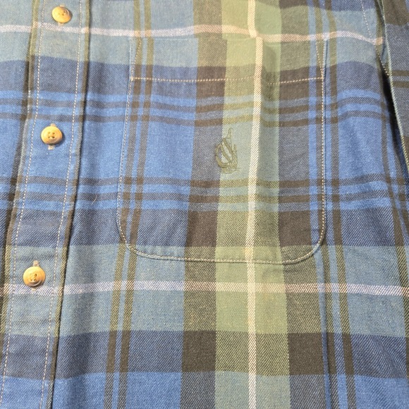 Nautica True Black & Blue Plaid Button Down Flannel Shirt Mens Size M/M NWT - Picture 4 of 13
